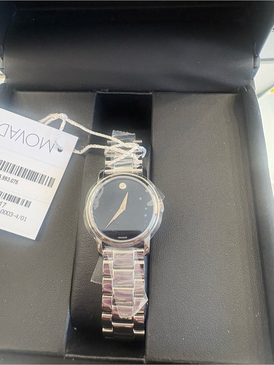 New Movado Women\'s Silver Stainless Steel Museum Dial Watch - Black Dial main image 5